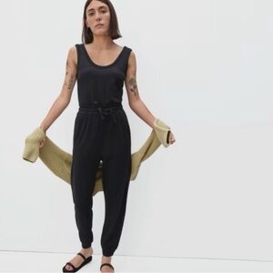 Everlane Black French Terry Jumpsuit